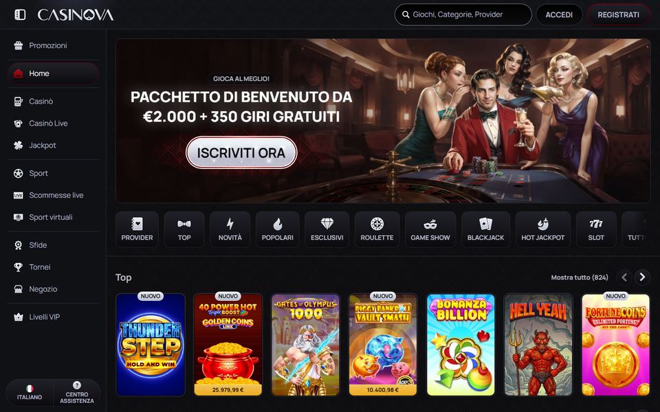 Casinova Casino — lobby